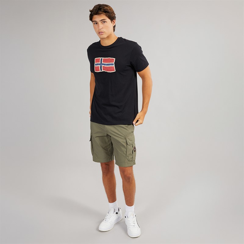 Napapijri Mens Rydal Cargo Shorts Tea Leaf