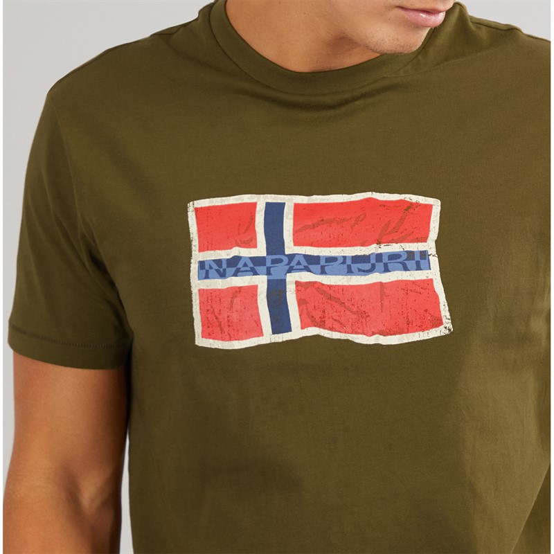 Napapijri Mens Mahsa T-Shirt Dark Olive