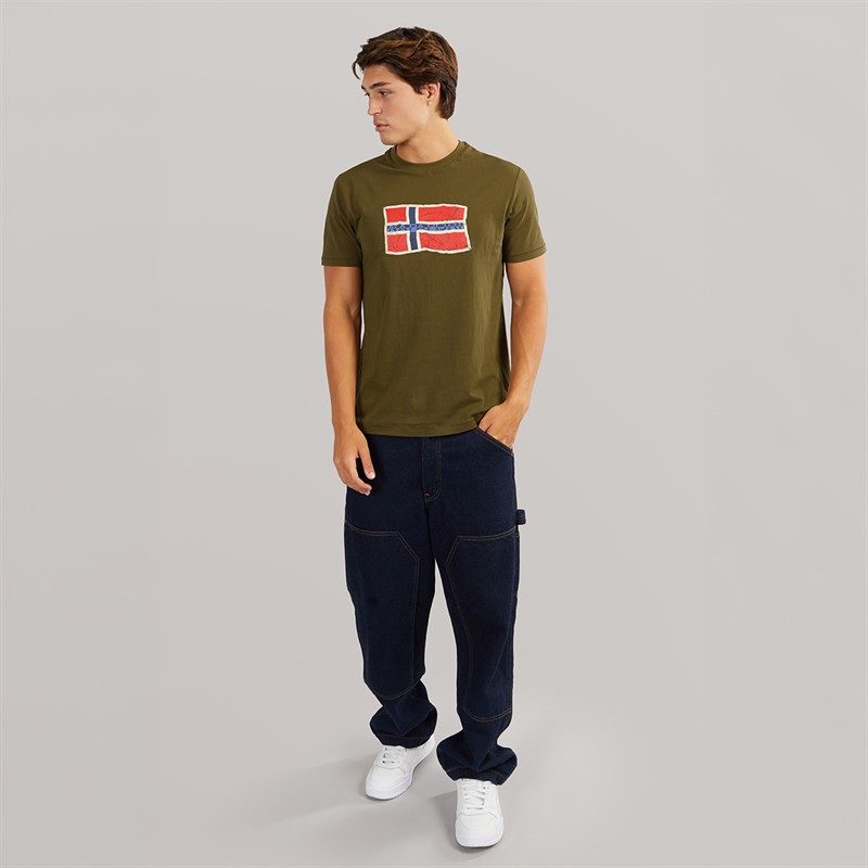Napapijri Mens Mahsa T-Shirt Dark Olive