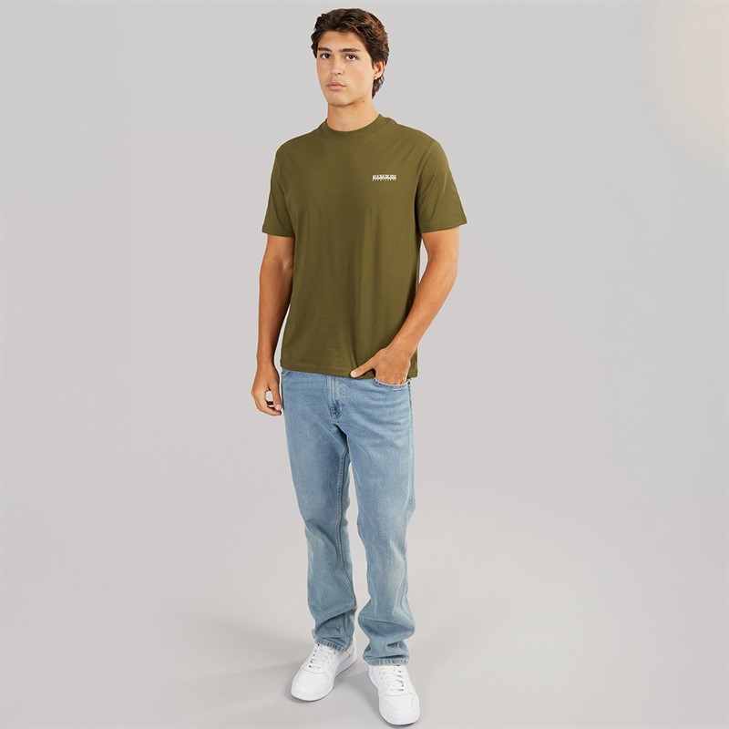 Napapijri Mens Small Box T-Shirt Dark Olive