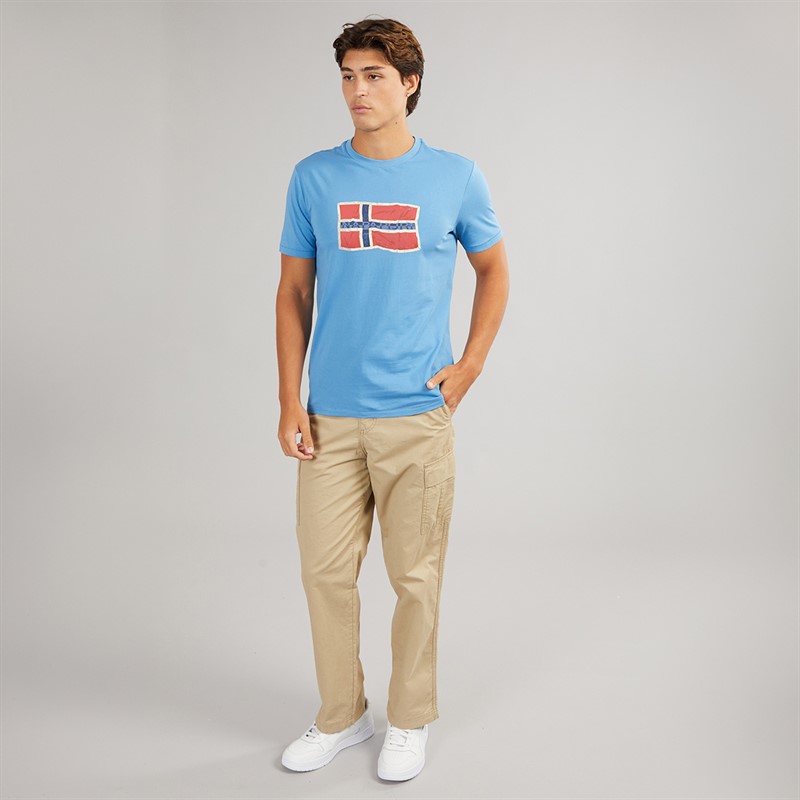 Napapijri Mens Mahsa T-Shirt Blue Jasper