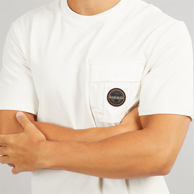 Napapijri Mens Linton T-Shirt White Whisper