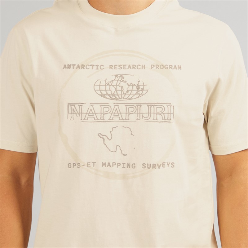 Napapijri Mens Bald T-Shirt Beige Dimity