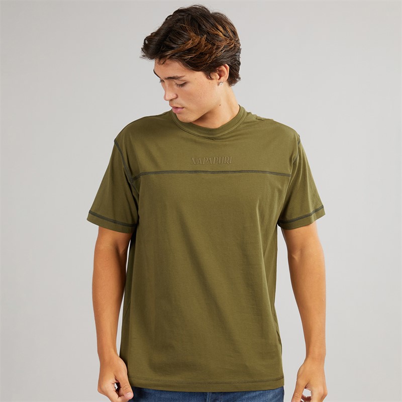 Napapijri Mens Umbra T-Shirt Dark Olive