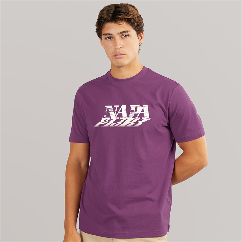 Napapijri Mens Lodestar T-Shirt Purple Pass