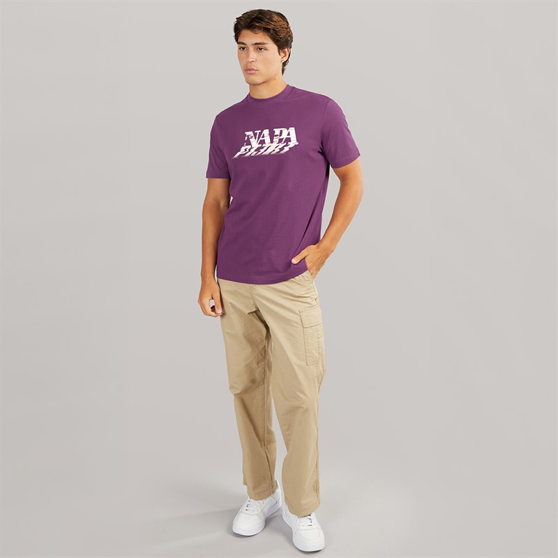 Napapijri Mens Lodestar T-Shirt Purple Pass