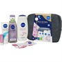 NIVEA Womens Smooth Skin Pamper Set (250ml Shower Cream 200ml Micellar Water 75ml Cream Lip Balm 2 X Face Mask And Bag) Multi