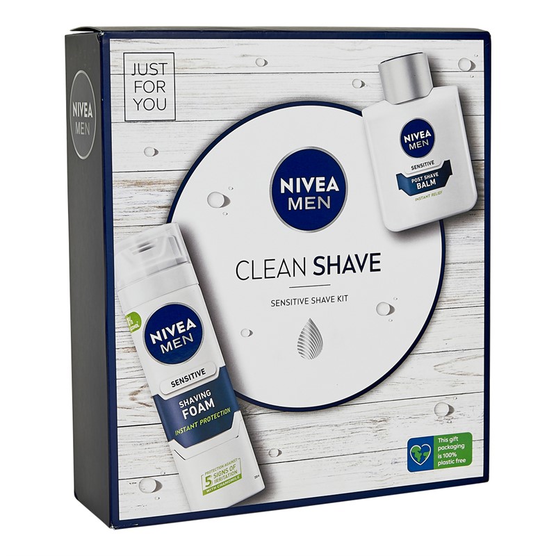 NIVEA Mens Clean Shave Sensitive Shave Gift Set Multi