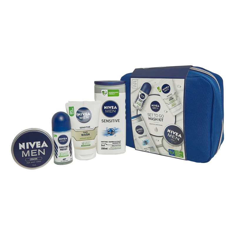 NIVEA Mens To Go Wash Kit Gift Set Multi