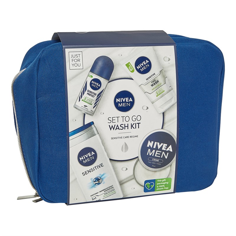 NIVEA Mens To Go Wash Kit Gift Set Multi