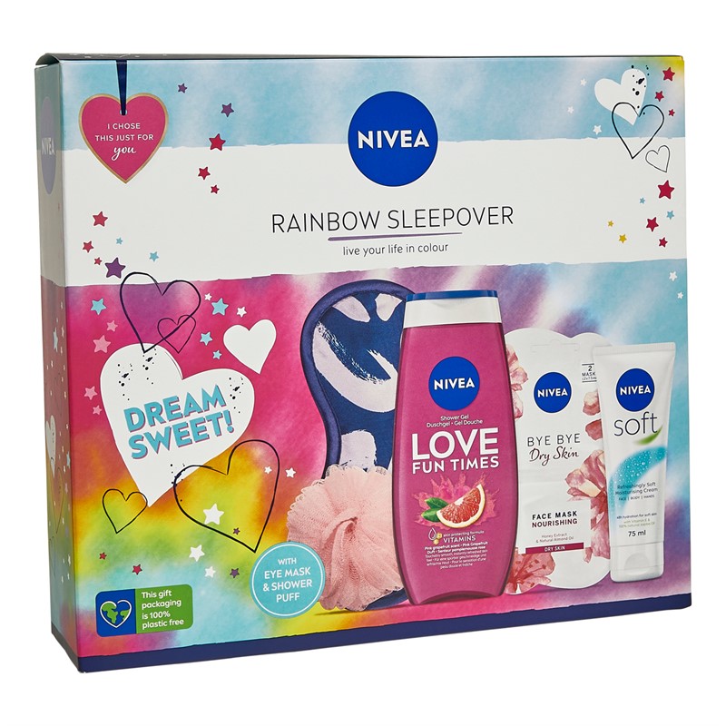 NIVEA Womens Rainbow Sleepover Gift Set Multi