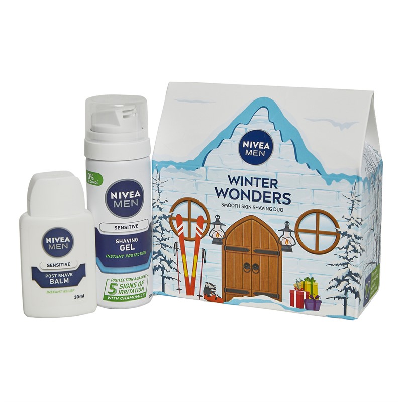 NIVEA Mens Winter Wonders Skin Shaving Duo Two Piece Gift Set Multi