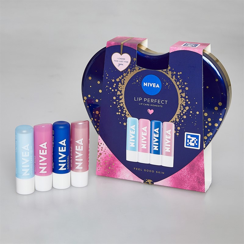 NIVEA Womens Lip Perfect Four Pack Lip Balm Set Multi