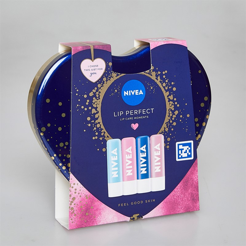 NIVEA Womens Lip Perfect Four Pack Lip Balm Set Multi