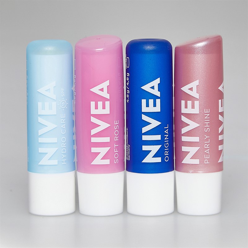 NIVEA Womens Feel Luscious Gift Set 4x 5.5ml Lip Balms Multi
