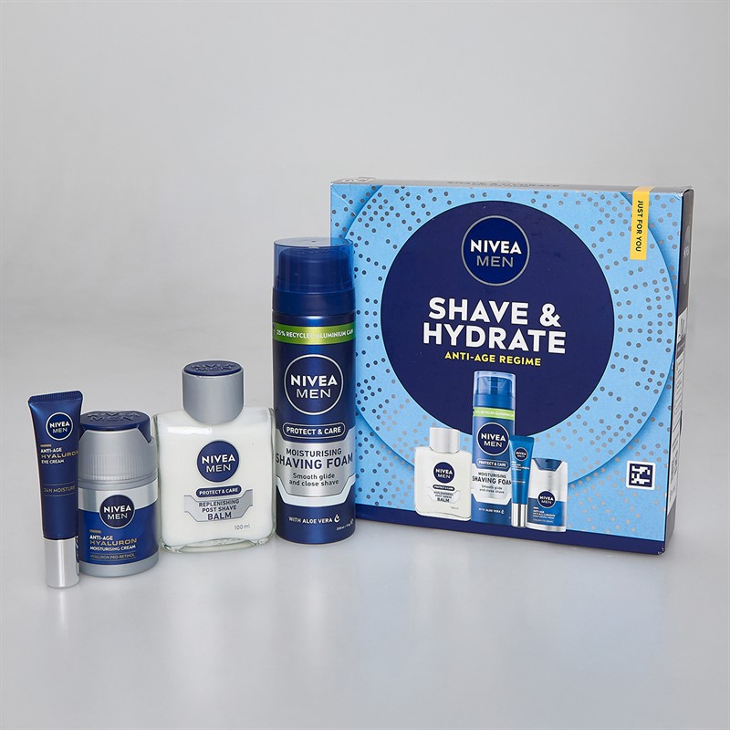 NIVEA Mens Shave And Hydrate Four Pack Gift Set Multi