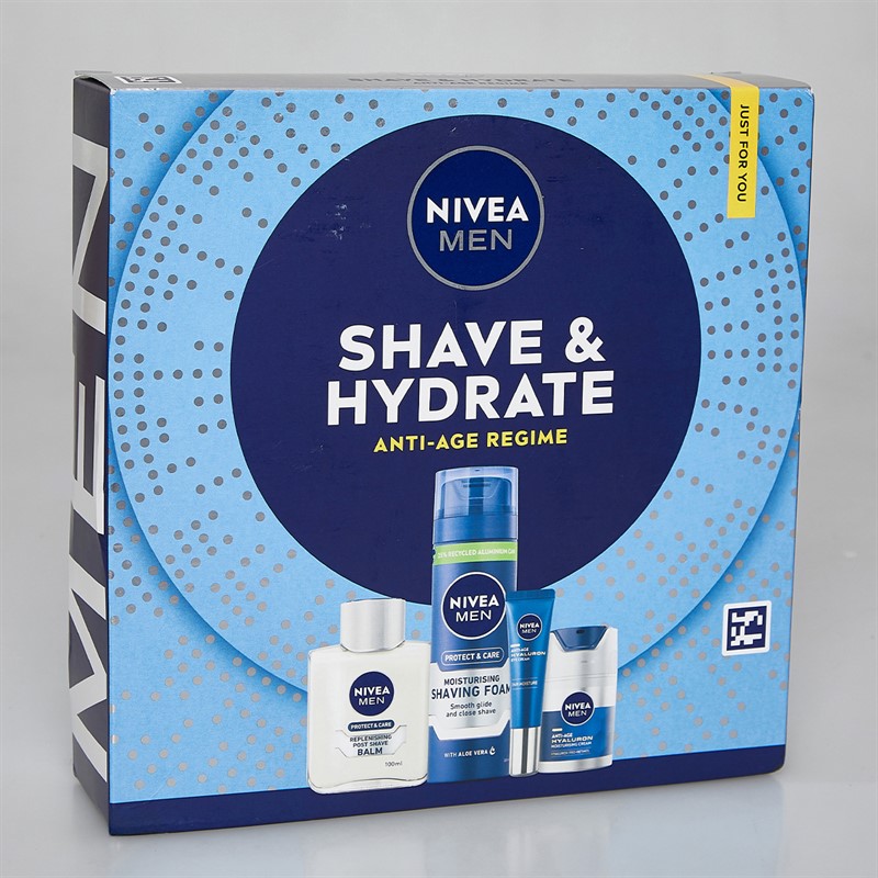 NIVEA Mens Shave And Hydrate Four Pack Gift Set Multi