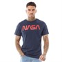 NASA Mens Worm Red Logotype T-Shirt Navy