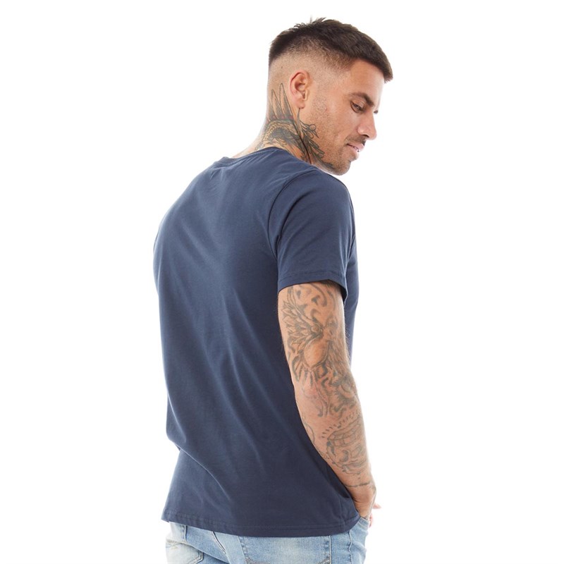 NASA Mens Worm Red Logotype T-Shirt Navy