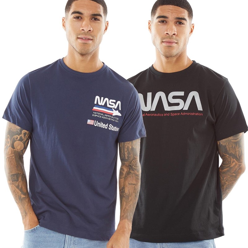 Buy NASA Mens Pack B Two Pack T-Shirts Multi