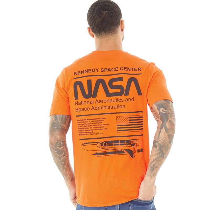 NASA Mens Stack T-Shirt Orange