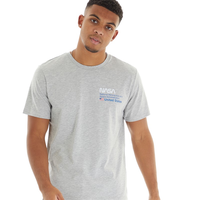 NASA Mens Aeronautics T-Shirt Grey