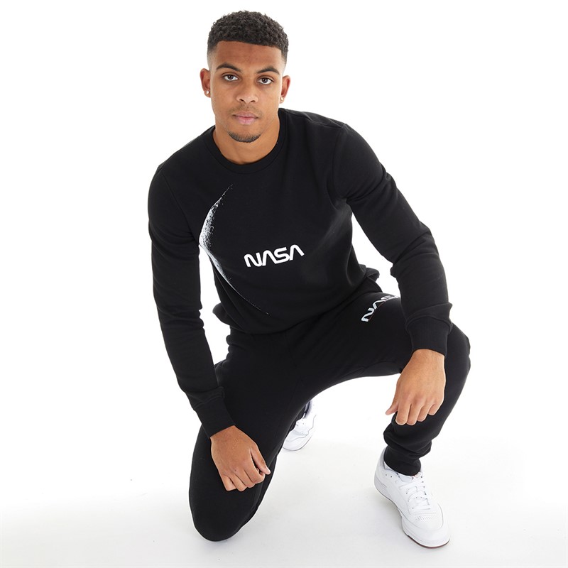 NASA Mens Sweatshirt And Joggers Set Black