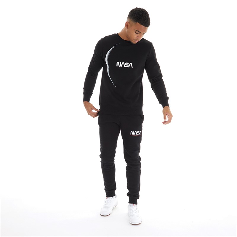 NASA Mens Sweatshirt And Joggers Set Black