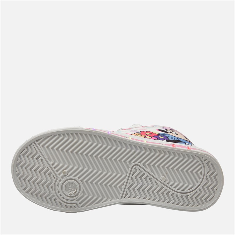 Minnie Mouse Infant Girls Light Up Hi-Top Trainers Pink