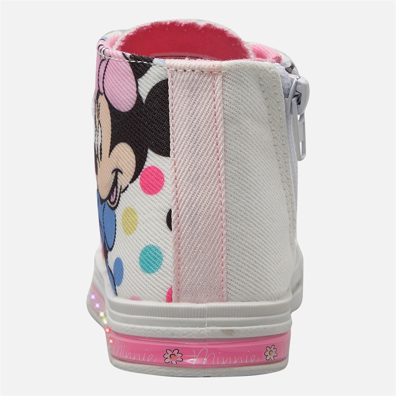 Minnie Mouse Infant Girls Light Up Hi-Top Trainers Pink