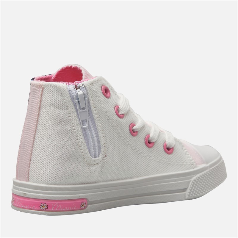 Minnie Mouse Infant Girls Light Up Hi-Top Trainers Pink