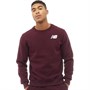 New Balance Mens Fleece Crew Sweatshirt Burgundy