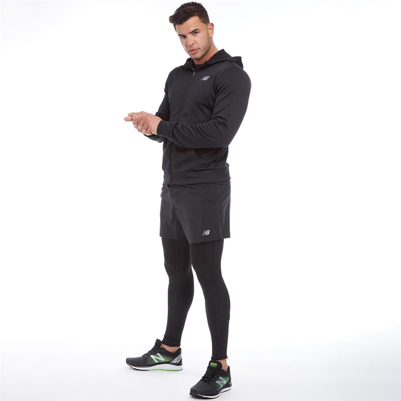 Buy New Balance Mens Accelerate Tech Poly Fleece Full Zip Hoody Black