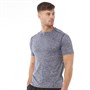 New Balance Tee-Shirt Heathered Homme Bleu Chiné
