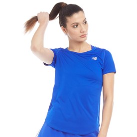 New Balance Dames Accelerate T Shirt Kobaltblauw new balance kopen in de aanbieding