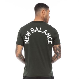 New Balance Heren Chest Logo Graphic T Shirt Donkerkaki new balance kopen in de aanbieding