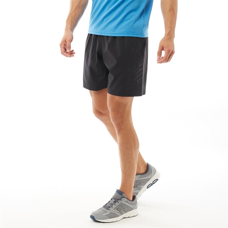 Buy New Balance Mens 7 Inch Logo Running Shorts Black