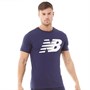 New Balance Męskie Stacked Logo Grafika T-Shirt Granatowy