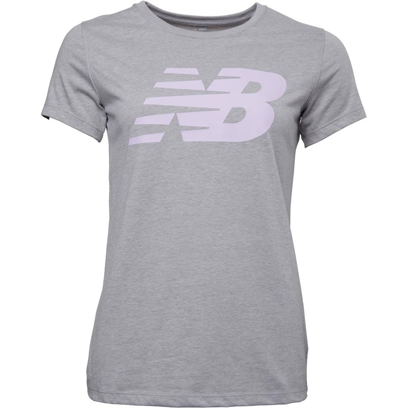 Buy New Balance Womens Core Flying NB Logo T-Shirt Athletic Grey