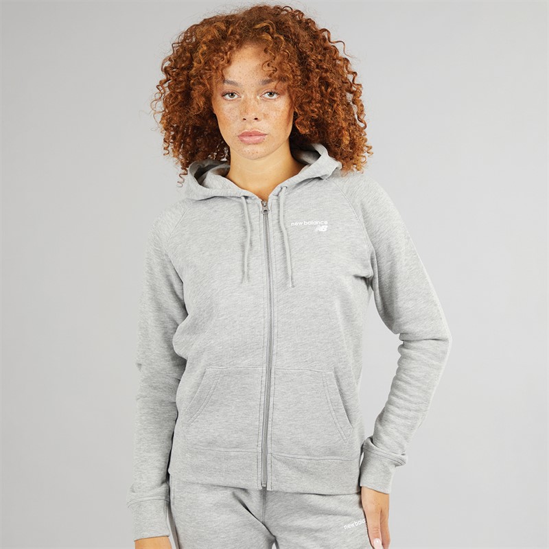 New Balance Damen Core Kapuzentop Grau