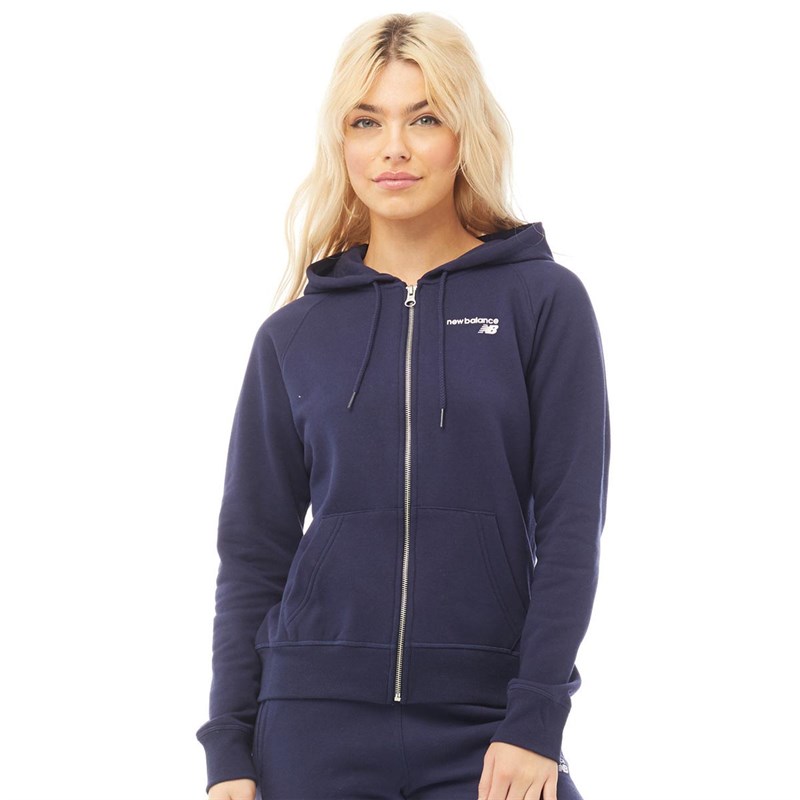 New Balance Dames Core Hoodie Marineblauw