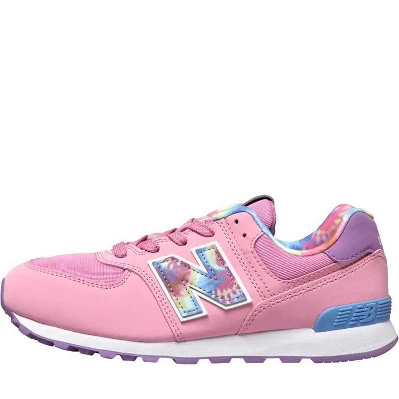 Buy New Balance Junior 574 Tie Dye GS Trainers Pink