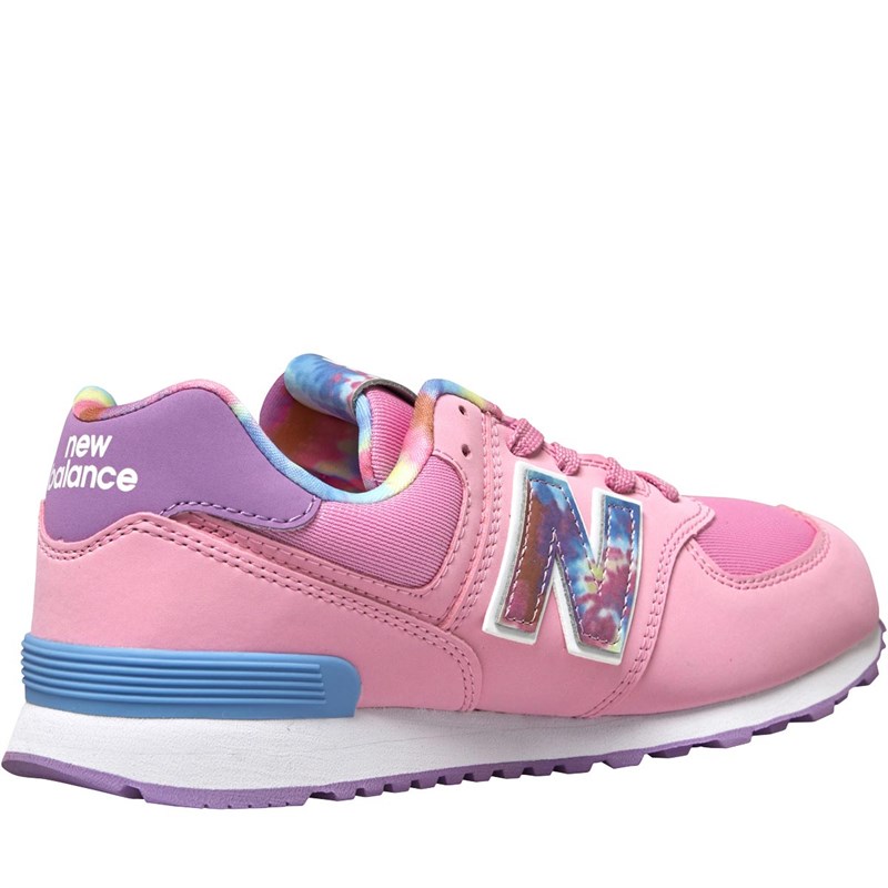 Buy New Balance Junior 574 Tie Dye GS Trainers Pink