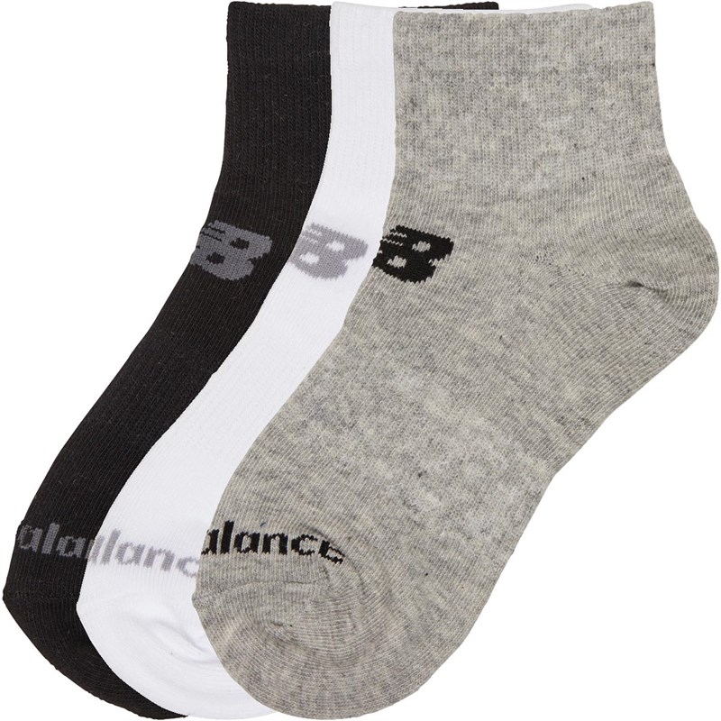 Buy New Balance Junior Boys Three Pack Quarter Socks Multi