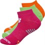New Balance Junior Three Pack No Show Socks Orange/Pink/Green