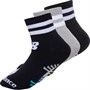 New Balance Junior Three Pack Quarter  Socks Grey/Blue/Navy