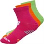 New Balance Junior Three Pack Quarter Socks Orange/Pink/Green