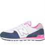 New Balance Junior 574 White/pink Trainers White/Pink