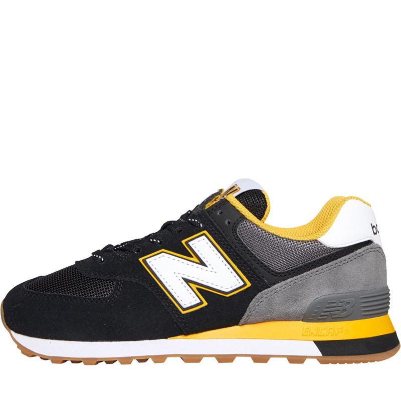 Buy New Balance Mens 574 Trainers Black/Team Gold