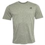 New Balance Mens Heathered Tech Running Top Olive Leaf
